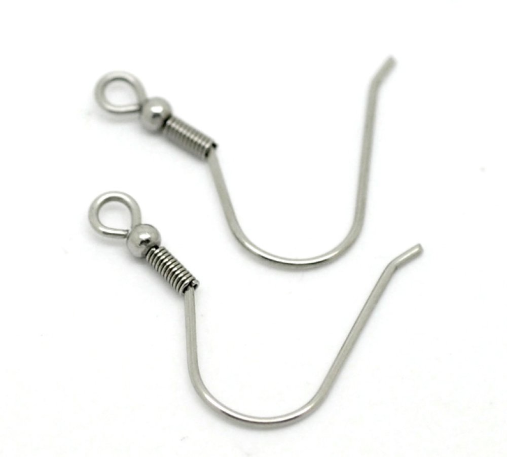 Support Boucle d'oreille Hame&ccedil;on Acier Inoxydable N&deg;07 x 1 paire
