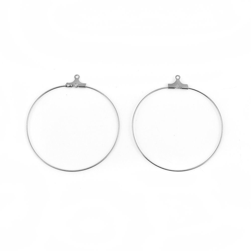 Support Boucle d'oreille Cr&eacute;ole en Acier Inoxydable N&deg;01 x 1 paire