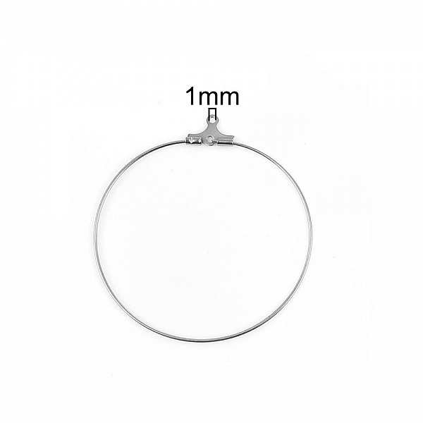 Support Boucle d'oreille Cr&eacute;ole en Acier Inoxydable N&deg;01 x 1 paire