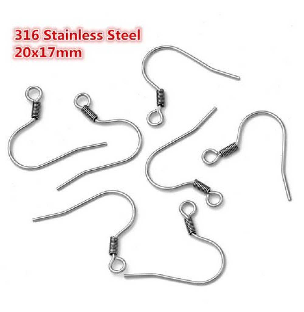Support Boucle d'oreille Hame&ccedil;on Acier Inoxydable N&deg;08 x 5 paires