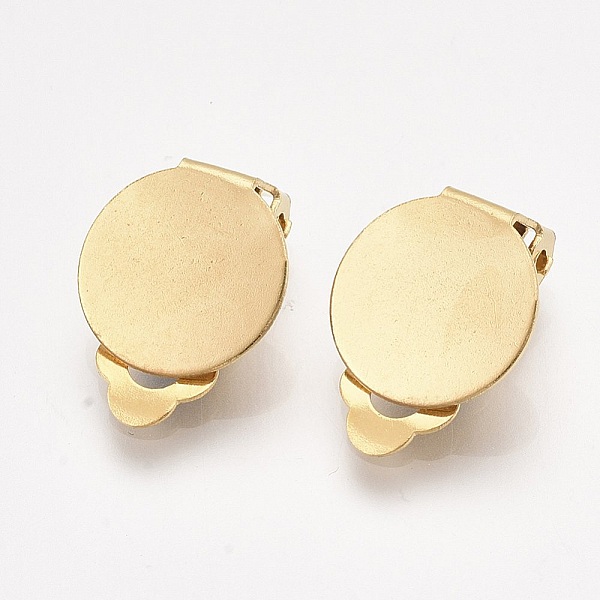 Support Boucle d'oreille Clips Plateau Acier Inoxydable Dor&eacute; N&deg;02