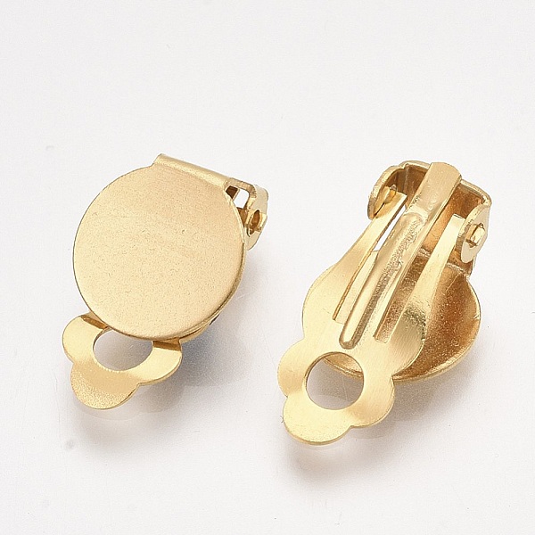 Support Boucle d'oreille Clips Plateau Acier Inoxydable Dor&eacute; N&deg;03