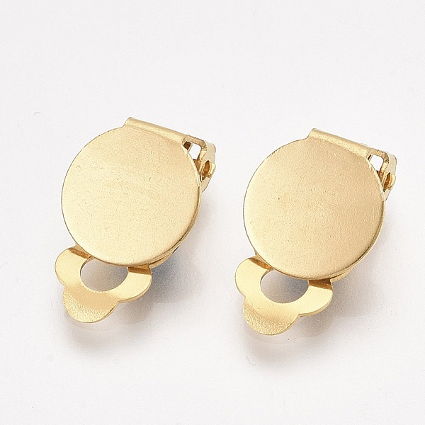 Support Boucle d'oreille Clips Plateau Acier Inoxydable Dor&eacute; N&deg;03