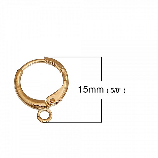 Support Boucle d'oreille Dormeuse N&deg;23 Plaqu&eacute; Or 14k