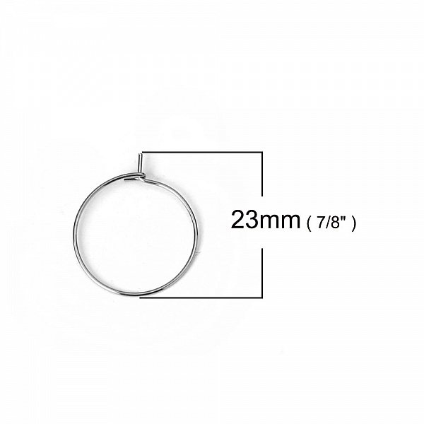 Support Boucle d'oreille Cr&eacute;ole en Acier Inoxydable Argent N&deg;03-20 mm x 5 paires
