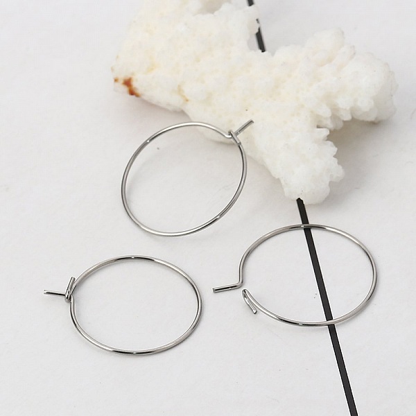 Support Boucle d'oreille Cr&eacute;ole en Acier Inoxydable Argent N&deg;03-20 mm x 5 paires