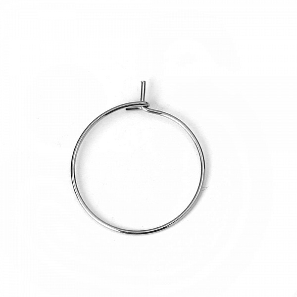 Support Boucle d'oreille Cr&eacute;ole en Acier Inoxydable Argent N&deg;03-25 mm x 5 paires
