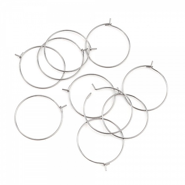 Support Boucle d'oreille Cr&eacute;ole en Acier Inoxydable Argent N&deg;03-35 mm x 5 paires