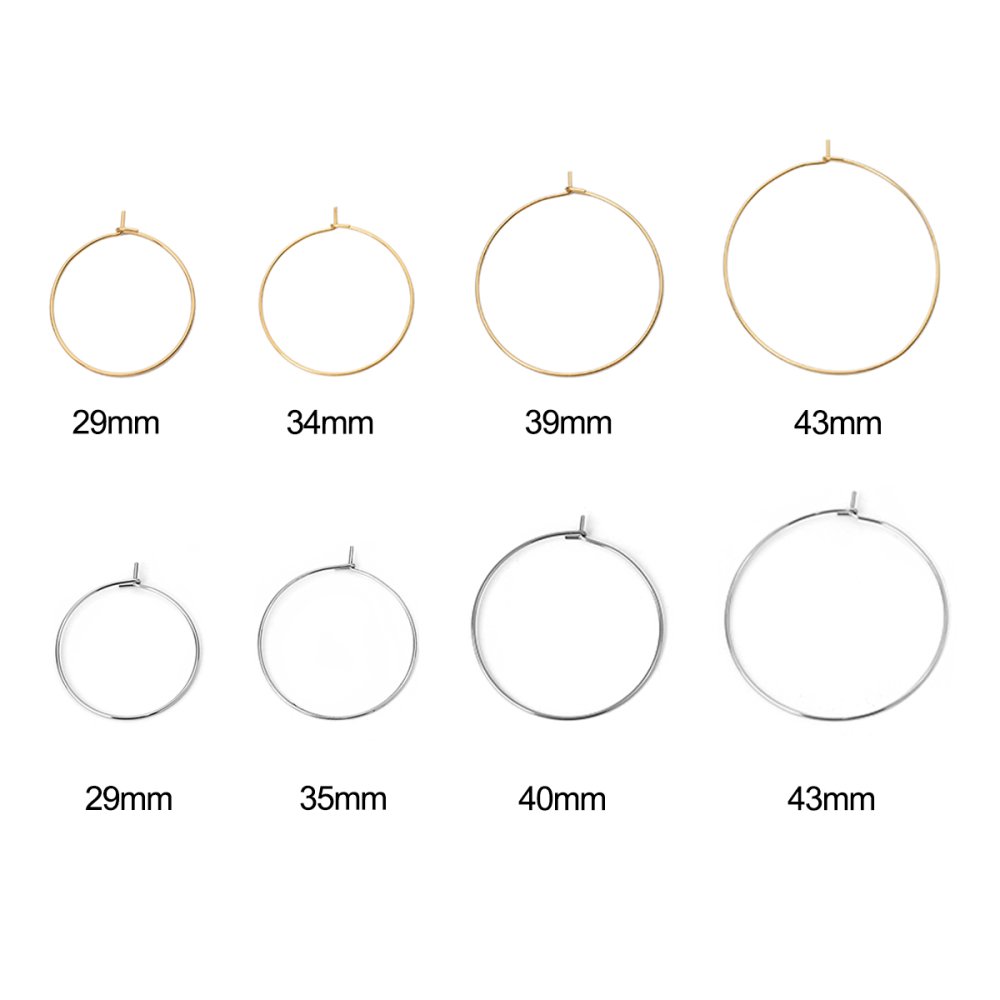 Support Boucle d'oreille Cr&eacute;ole en Acier Inoxydable Dor&eacute; N&deg;03-20 mm x 5 paires