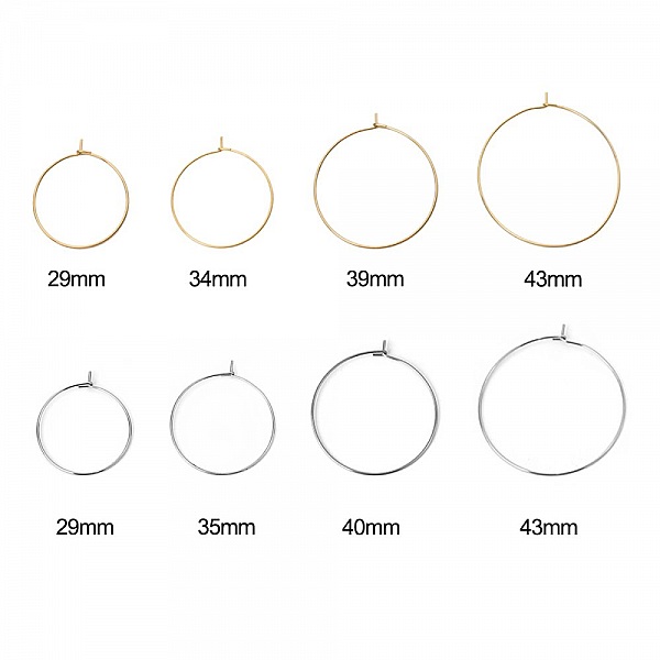 Support Boucle d'oreille Cr&eacute;ole en Acier Inoxydable Dor&eacute; N&deg;03-20 mm x 5 paires