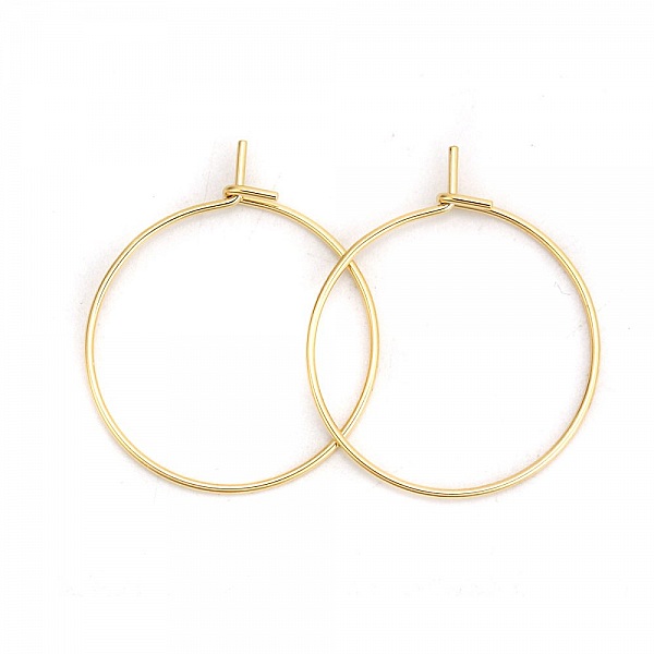 Support Boucle d'oreille Cr&eacute;ole en Acier Inoxydable Dor&eacute; N&deg;03-20 mm x 5 paires