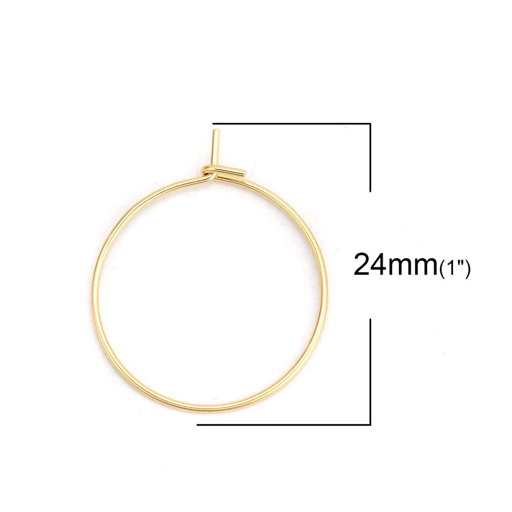 Support Boucle d'oreille Cr&eacute;ole en Acier Inoxydable Dor&eacute; N&deg;03-20 mm x 5 paires