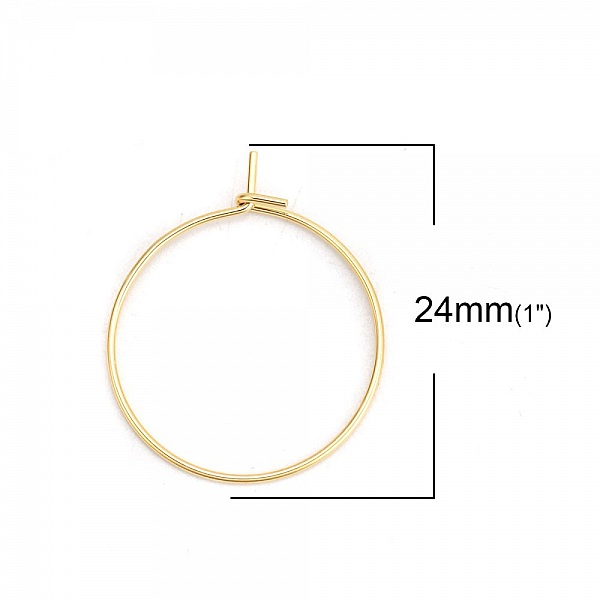 Support Boucle d'oreille Cr&eacute;ole en Acier Inoxydable Dor&eacute; N&deg;03-20 mm x 5 paires