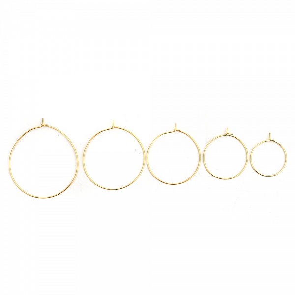 Support Boucle d'oreille Cr&eacute;ole en Acier Inoxydable Dor&eacute; N&deg;03-20 mm x 5 paires
