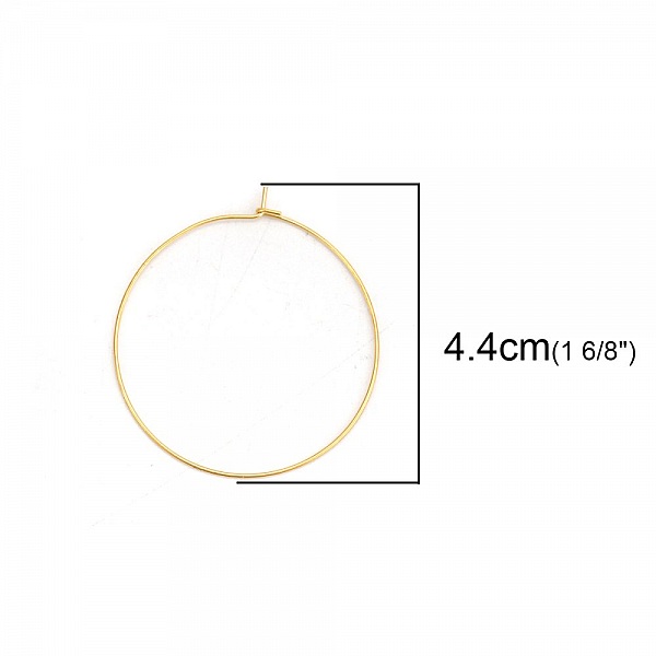 Support Boucle d'oreille Cr&eacute;ole en Acier Inoxydable Dor&eacute; N&deg;03-30 mm x 5 paires