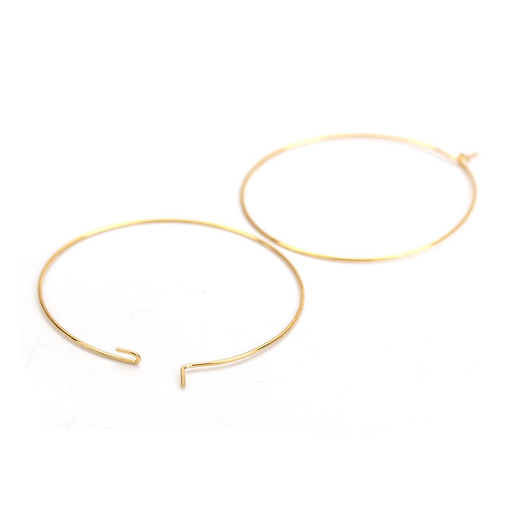 Support Boucle d'oreille Cr&eacute;ole en Acier Inoxydable Dor&eacute; N&deg;03-40 mm x 5 paires