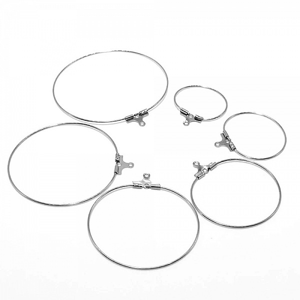 Support Boucle d'oreille Cr&eacute;ole en Acier Inoxydable N&deg;02-20 mm x 1 paire