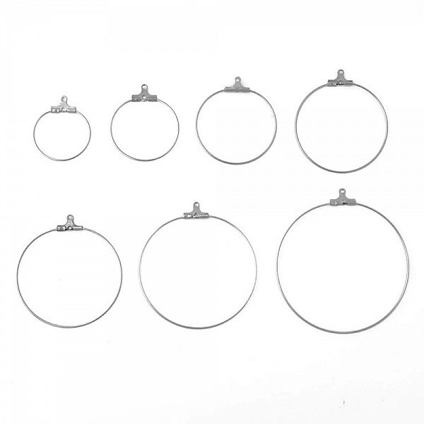 Support Boucle d'oreille Cr&eacute;ole en Acier Inoxydable N&deg;02-25 mm x 1 paire
