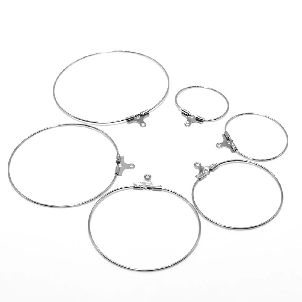 Support Boucle d'oreille Cr&eacute;ole en Acier Inoxydable N&deg;02-35 mm x 1 paire