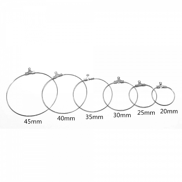 Support Boucle d'oreille Cr&eacute;ole en Acier Inoxydable N&deg;02-35 mm x 1 paire