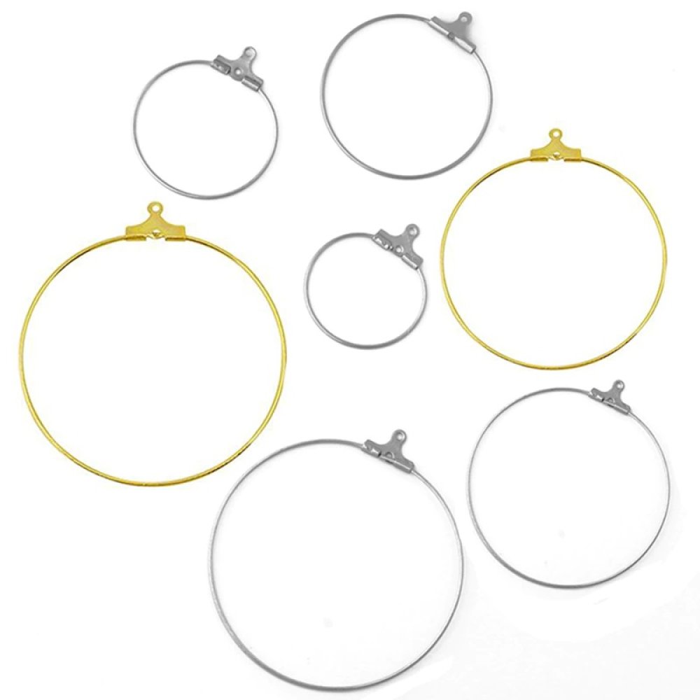 Support Boucle d'oreille Cr&eacute;ole en Acier Inoxydable N&deg;02-35 mm x 1 paire