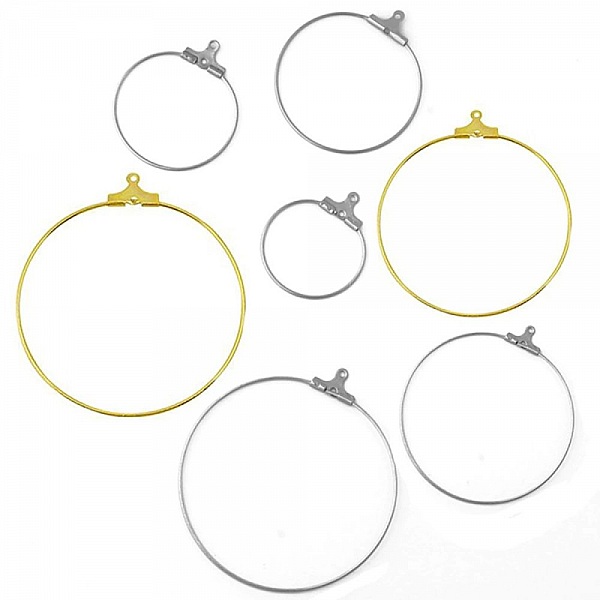 Support Boucle d'oreille Cr&eacute;ole en Acier Inoxydable N&deg;02-40 mm x 5 paires