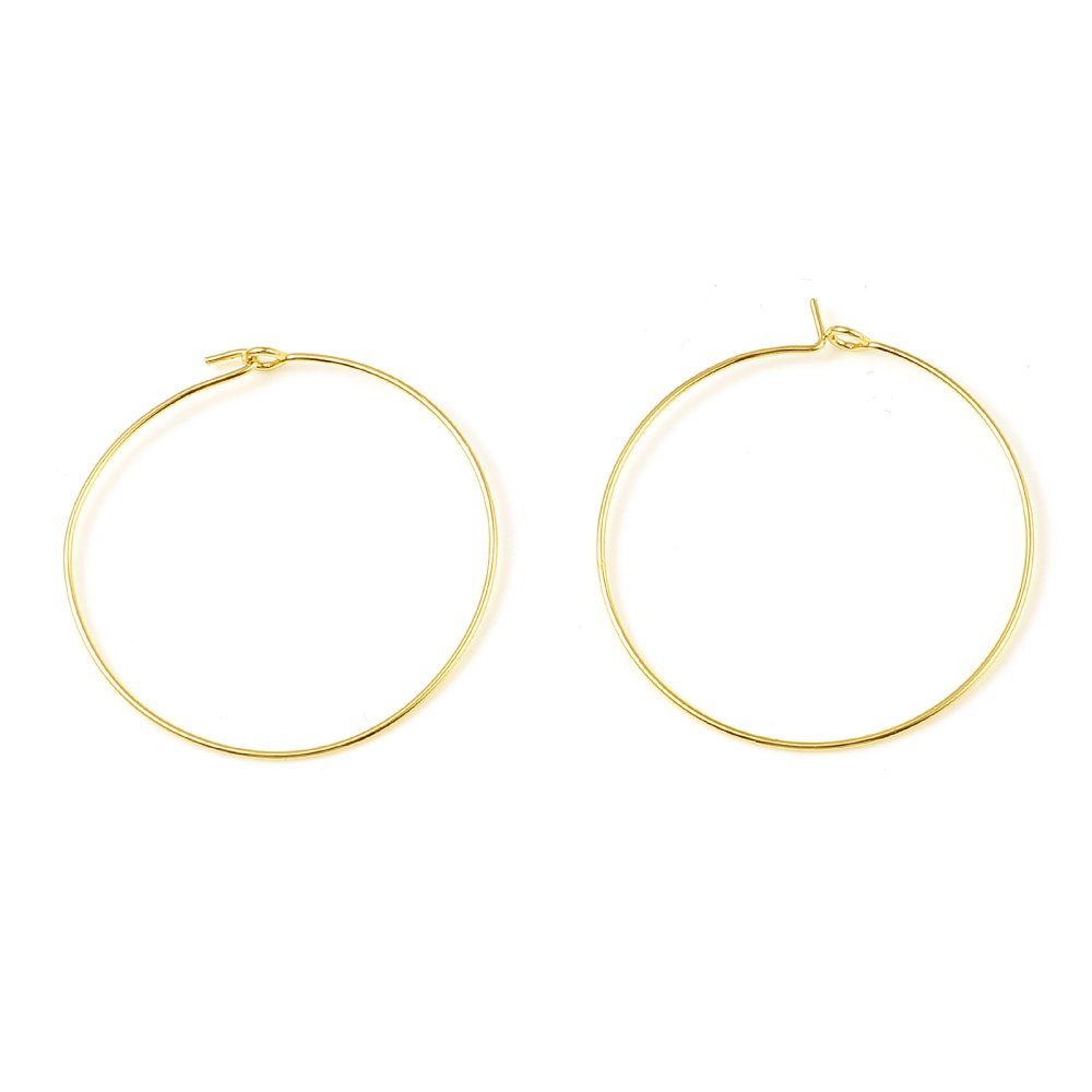 Support Boucle d'oreille Cr&eacute;ole Plaqu&eacute; Or 18K Dor&eacute; N&deg;01-20 mm x 5 paires