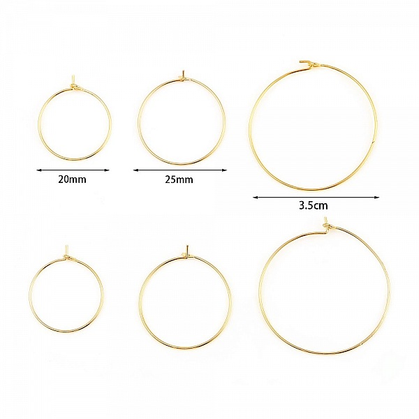 Support Boucle d'oreille Cr&eacute;ole Plaqu&eacute; Or 18K Dor&eacute; N&deg;01-25 mm x 1 paire