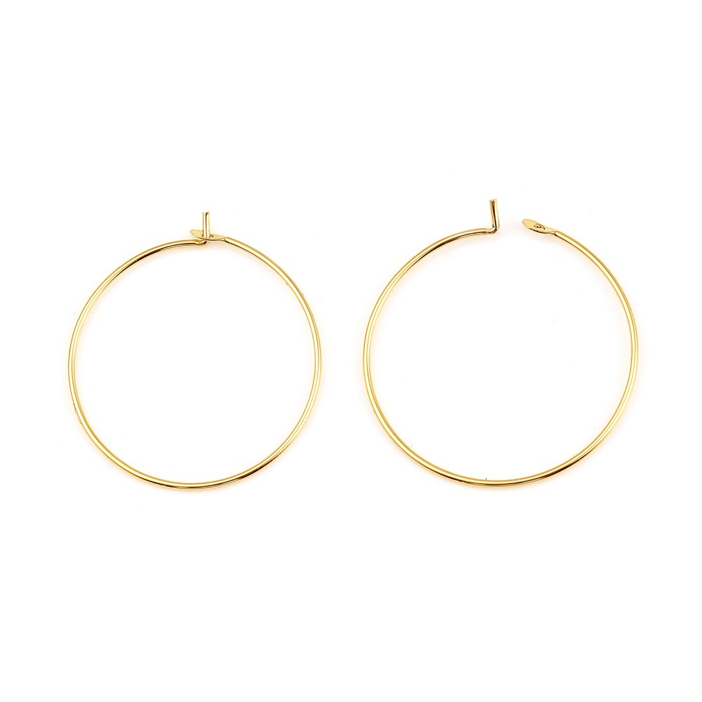 Support Boucle d'oreille Cr&eacute;ole Plaqu&eacute; Or 18K Dor&eacute; N&deg;01-35 mm x 5 paires