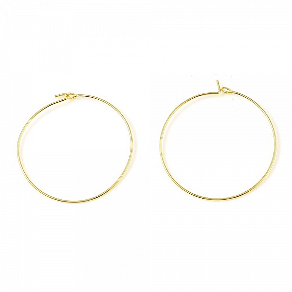 Support Boucle d'oreille Cr&eacute;ole Plaqu&eacute; Or 18K Dor&eacute; N&deg;01-35 mm x 5 paires