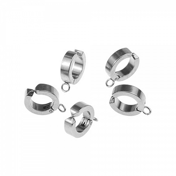 Support Boucle d'oreille Clip en Acier Inoxydable N&deg;03 x 5 paires