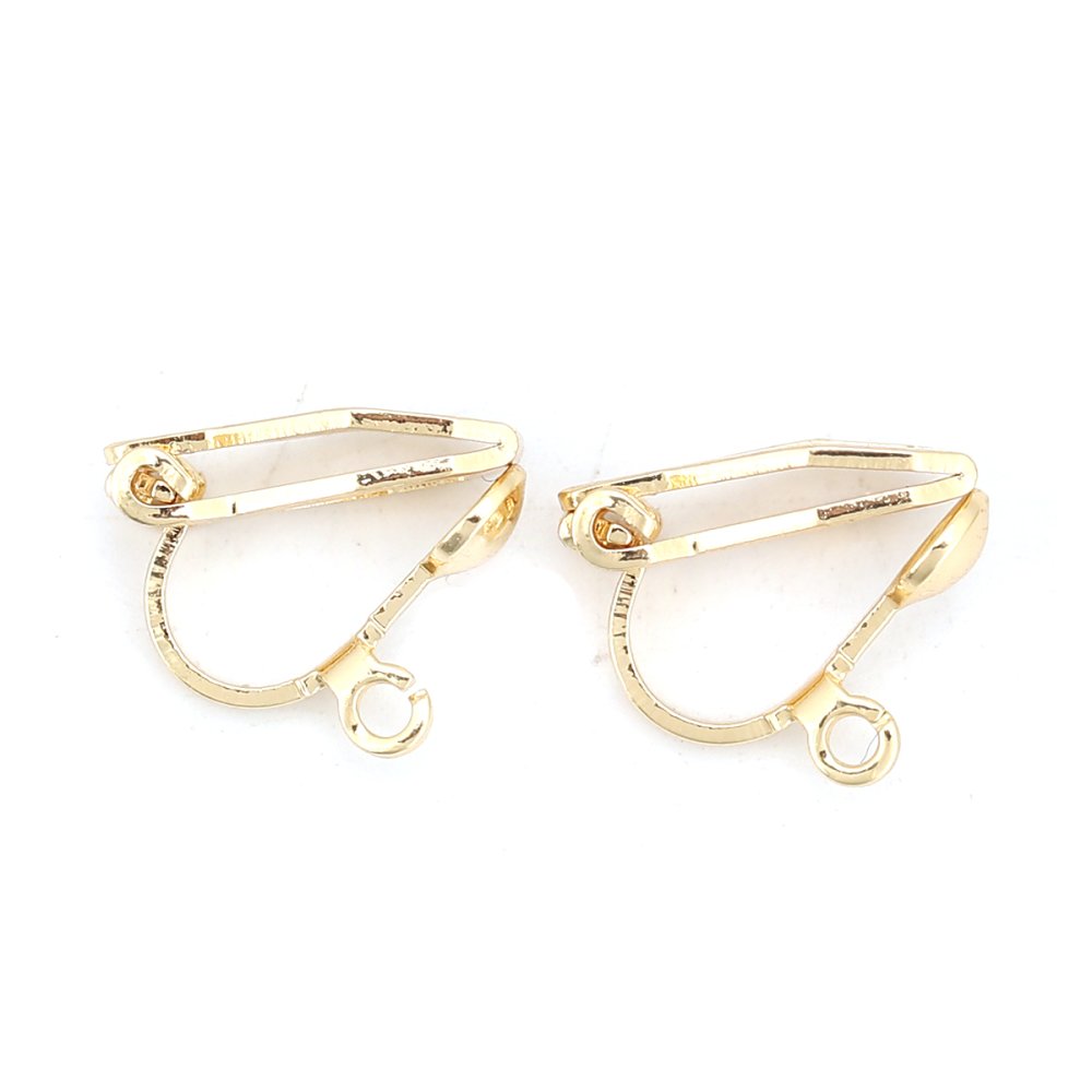 Supports de boucles d'oreilles clips en cuivre plaqué or 18K.