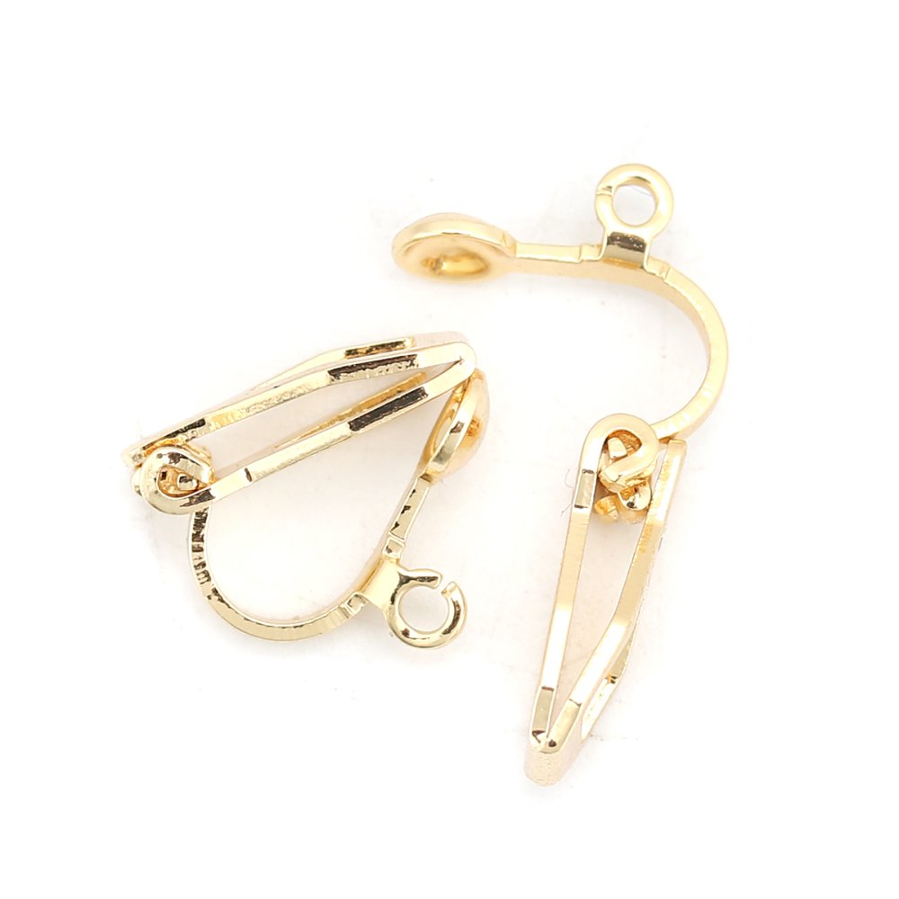 Supports de boucles d'oreilles clips en cuivre plaqué or 18K.