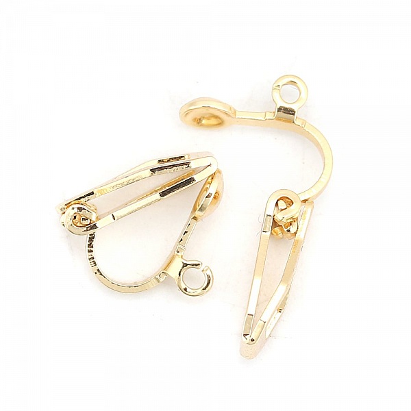 Supports de boucles d'oreilles clips en cuivre plaqué or 18K.