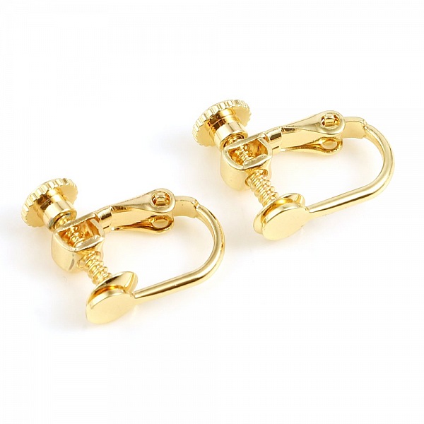 Support Boucle d'oreille Clip r&eacute;glable Or 18k N&deg;06 x 1 paire dor&eacute;