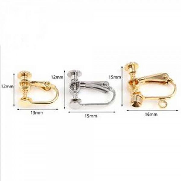 Support Boucle d'oreille Clip r&eacute;glable Or 18k N&deg;06 x 1 paire dor&eacute;