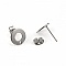Support Boucle d'oreille puce ronde 10 mm en acier inoxydable N&deg;04 Argent