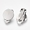 Support Boucle d'oreille Clips Plateau Acier Inoxydable Argent N&deg;02