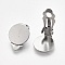 Support Boucle d'oreille Clips Plateau Acier Inoxydable Argent N&deg;02
