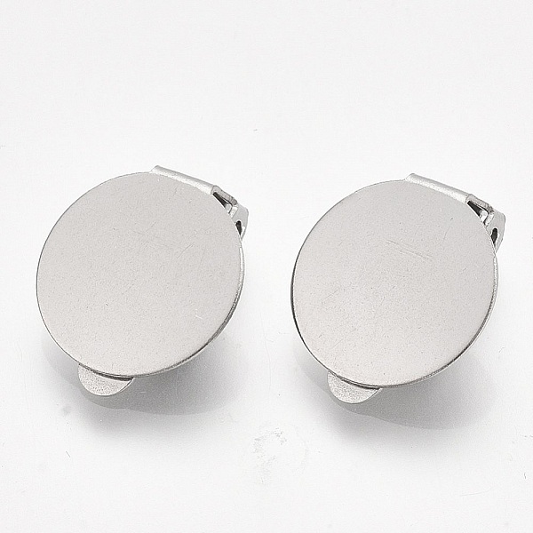 Support Boucle d'oreille Clips Plateau Acier Inoxydable Argent N&deg;01