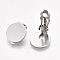Support Boucle d'oreille Clips Plateau Acier Inoxydable Argent N&deg;01