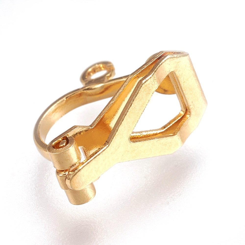 Support Boucle d'oreille Clip en Acier Inoxydable N&deg;05 x 1 paire dor&eacute;