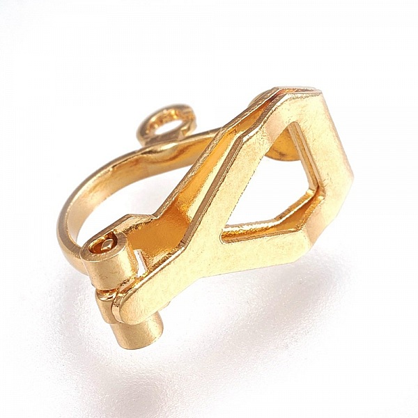 Support Boucle d'oreille Clip en Acier Inoxydable N&deg;05 x 1 paire dor&eacute;