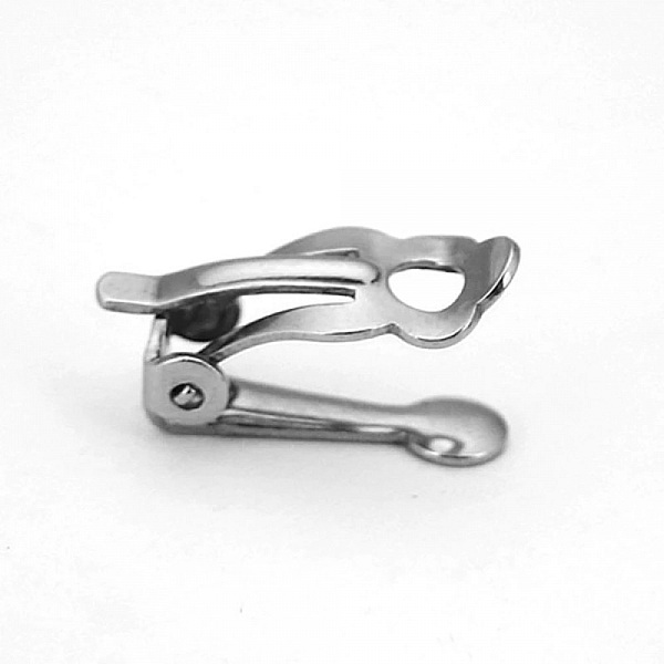Support Boucle d'oreille Clip en Acier Inoxydable N&deg;02 x 1 paire