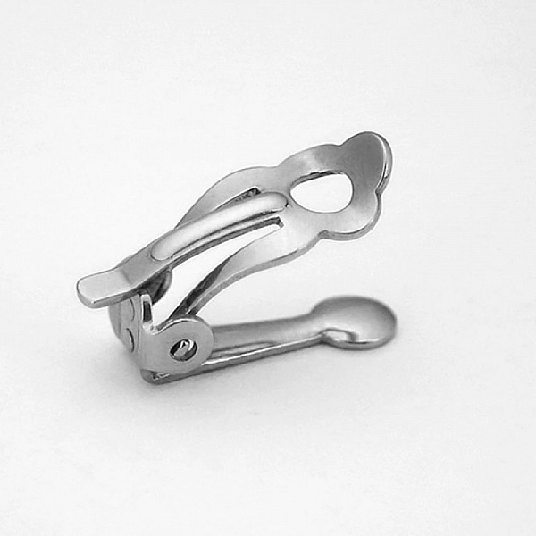 Support Boucle d'oreille Clip en Acier Inoxydable N&deg;02 x 1 paire