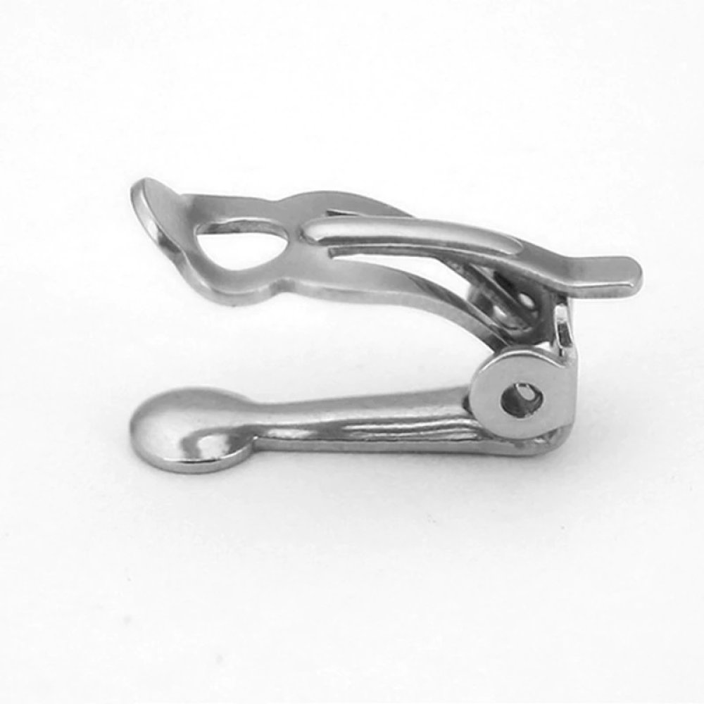 Support Boucle d'oreille Clip en Acier Inoxydable N&deg;02 x 1 paire