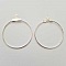 Support Boucle d'oreille Cr&eacute;ole M&eacute;tal Argent&eacute; 35 mm x 1 paire