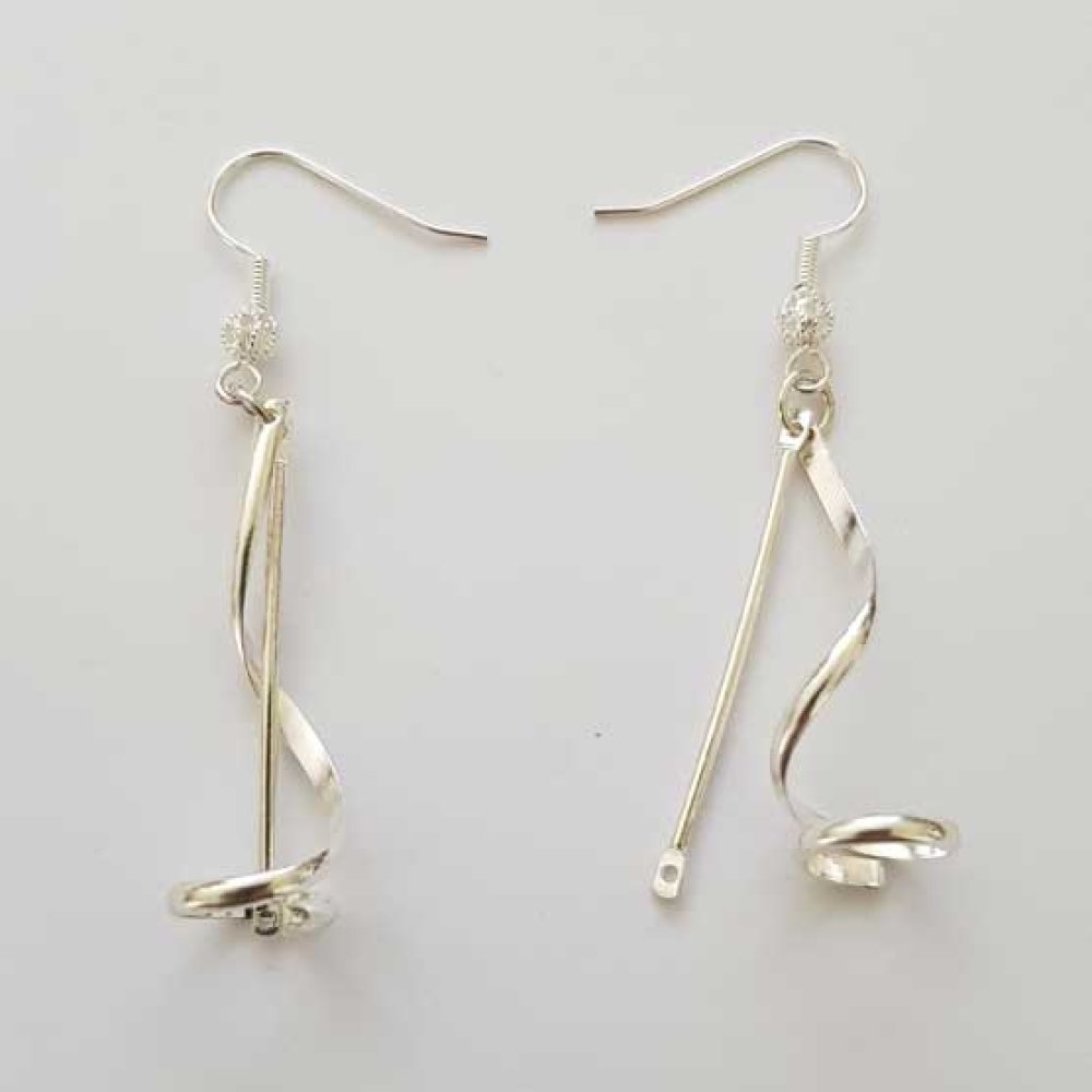 Support Boucle d'oreille Hame&ccedil;on Pendant M&eacute;tal Argent&eacute; x 1 paire