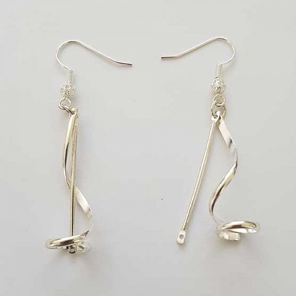 Support Boucle d'oreille Hame&ccedil;on Pendant M&eacute;tal Argent&eacute; x 1 paire