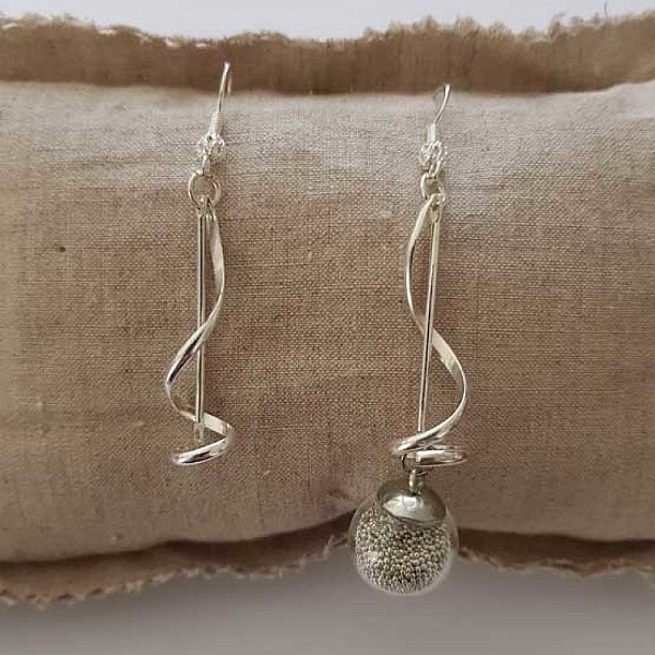 Support Boucle d'oreille Hame&ccedil;on Pendant M&eacute;tal Argent&eacute; x 1 paire